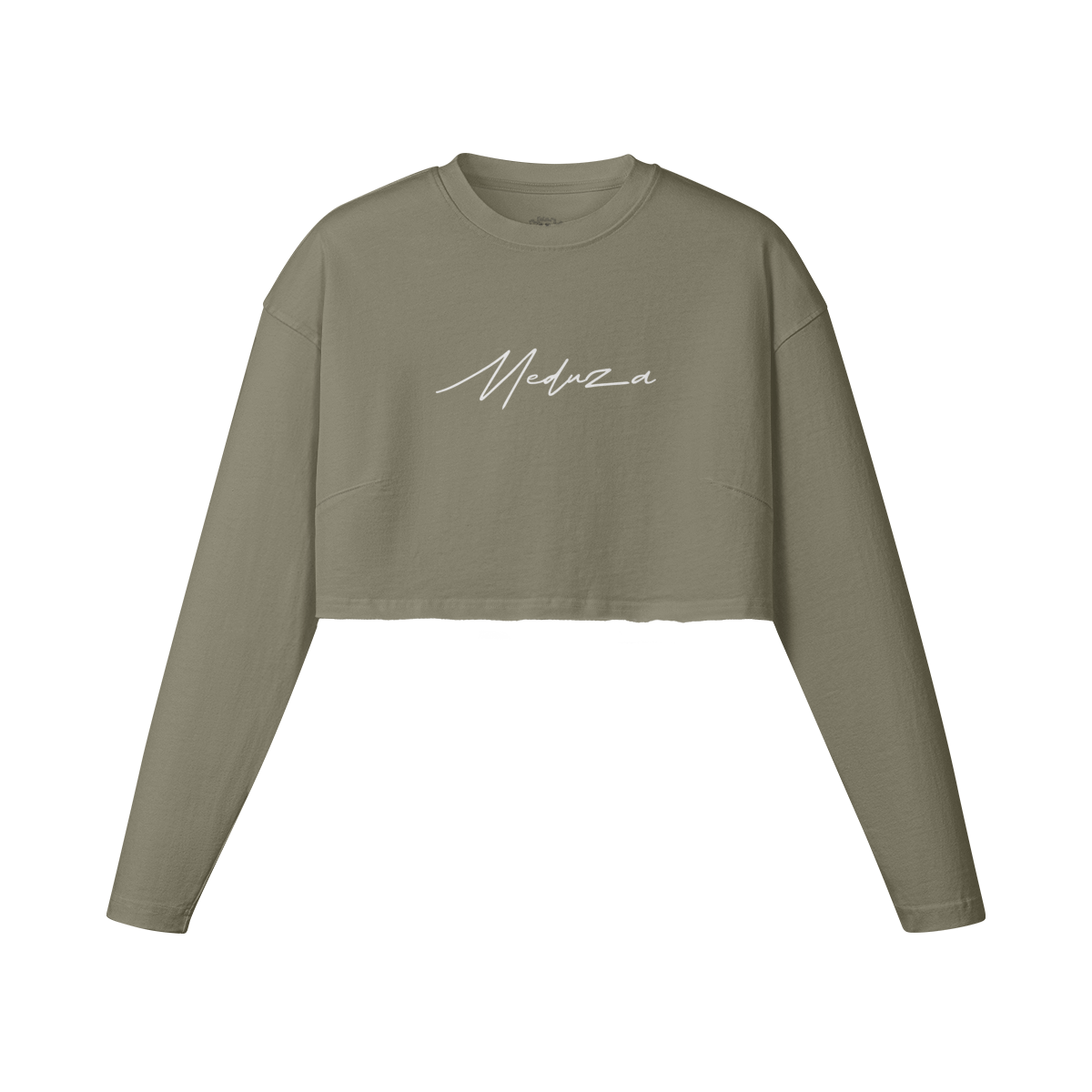 Meduza Handwritten Font Long Sleeve Crop Top 260